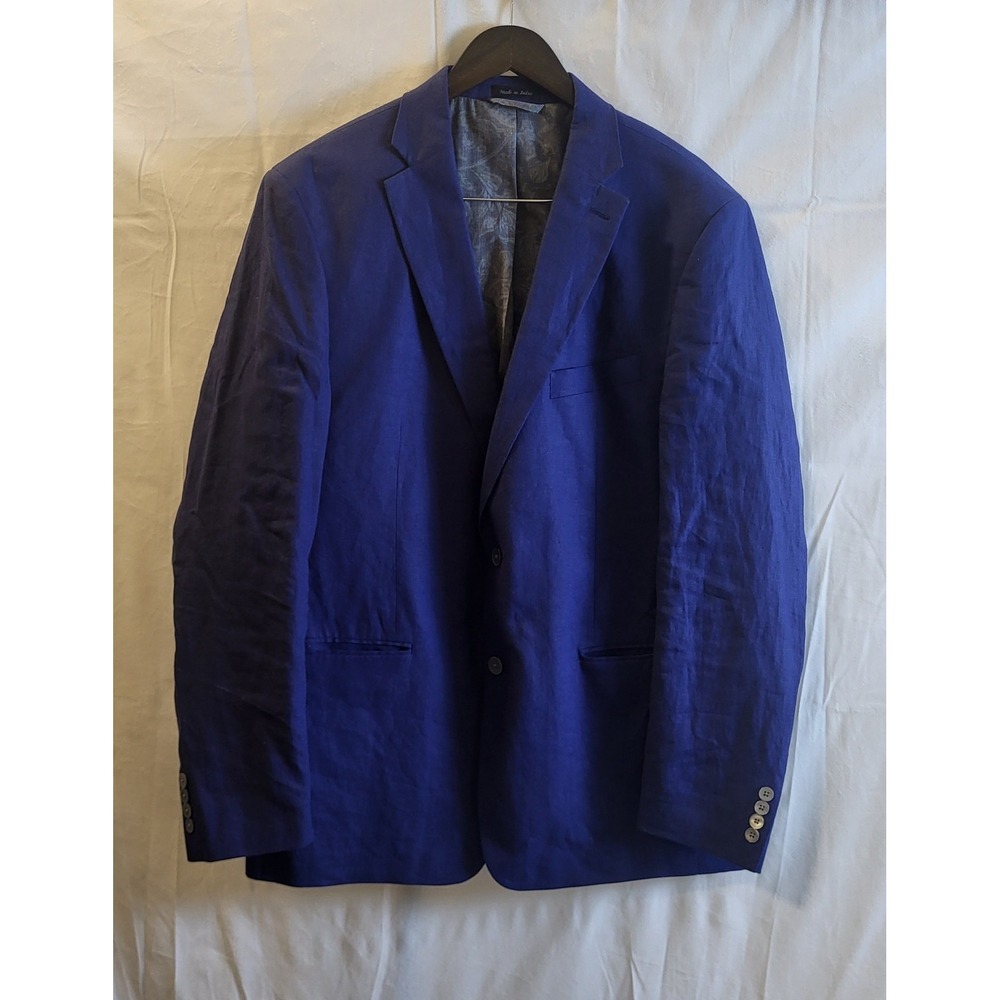 Lauren Ralph Lauren, Mens Blazer 100% Linen, Black Label, Navy Blue, Size 44L